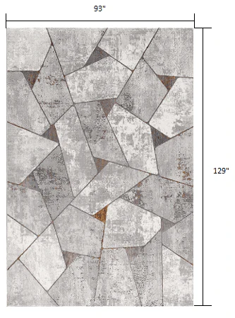 8' X 11' Grey Geometric Area Rug - Image 7