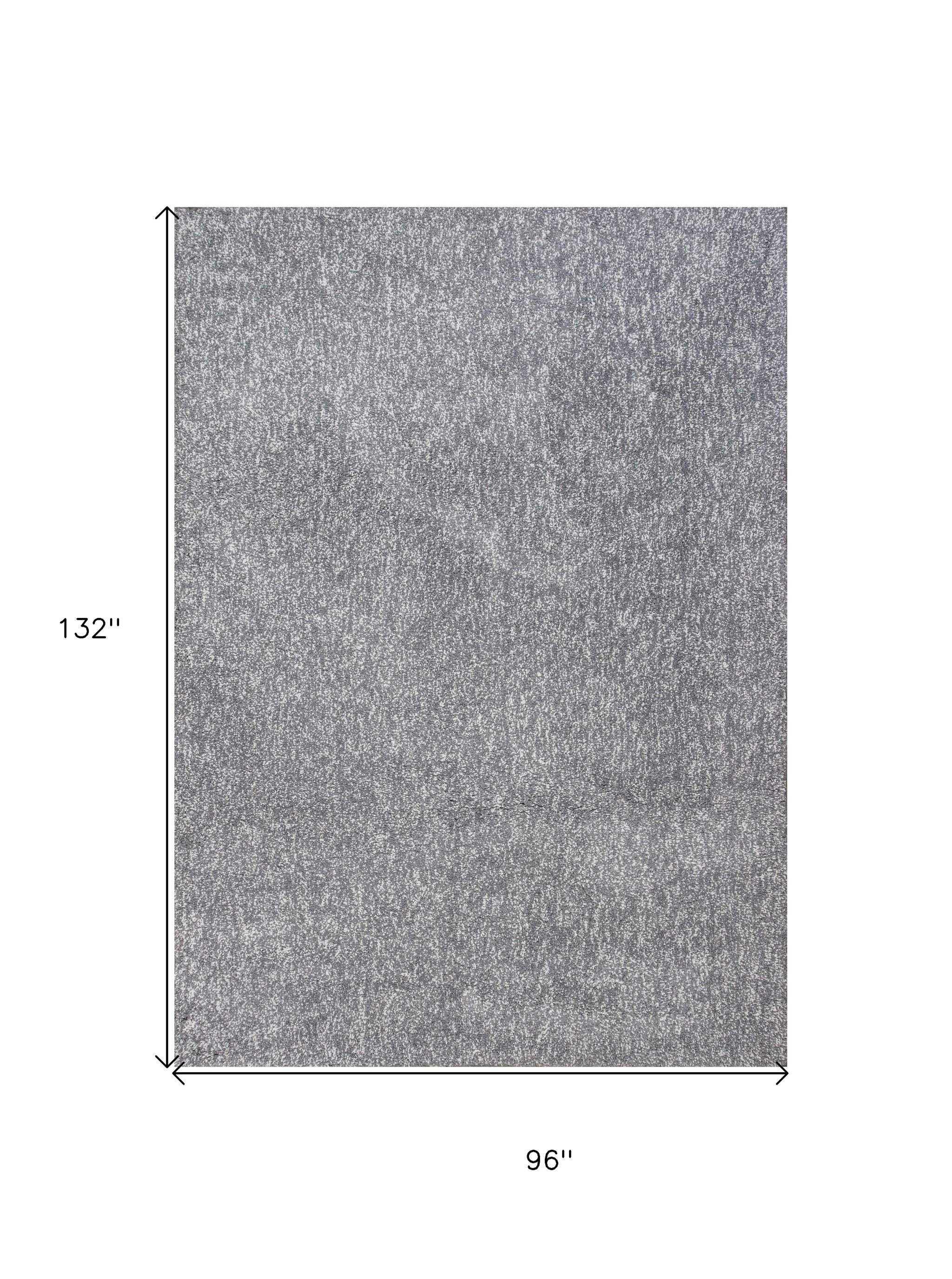 8' X 11'  Grey Heather Shag Area Rug - Image 3