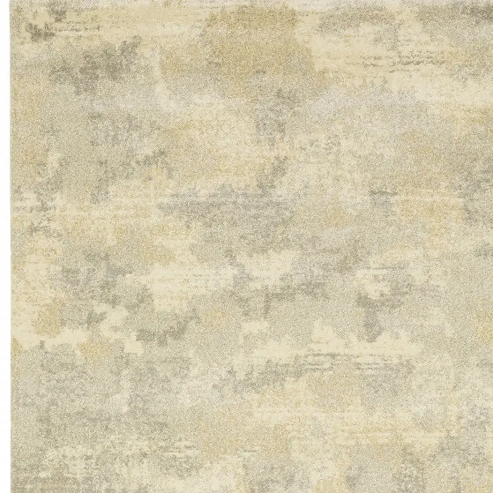 8' X 11' Grey Ivory Beige And Taupe Abstract Power Loom Stain Resistant Area Rug - Image 4