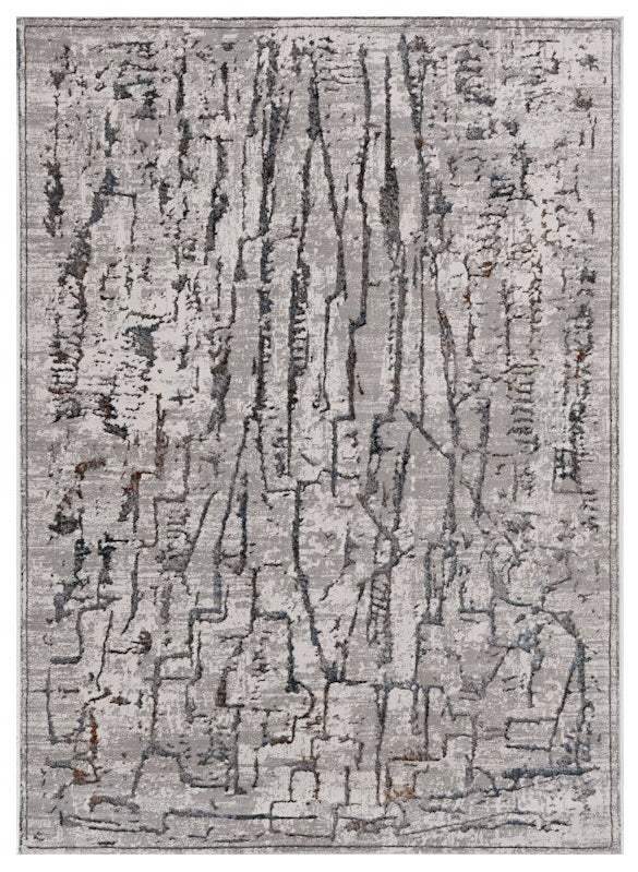 8' X 11' Grey Machine Woven Abstract Indoor Area Rug - Image 2