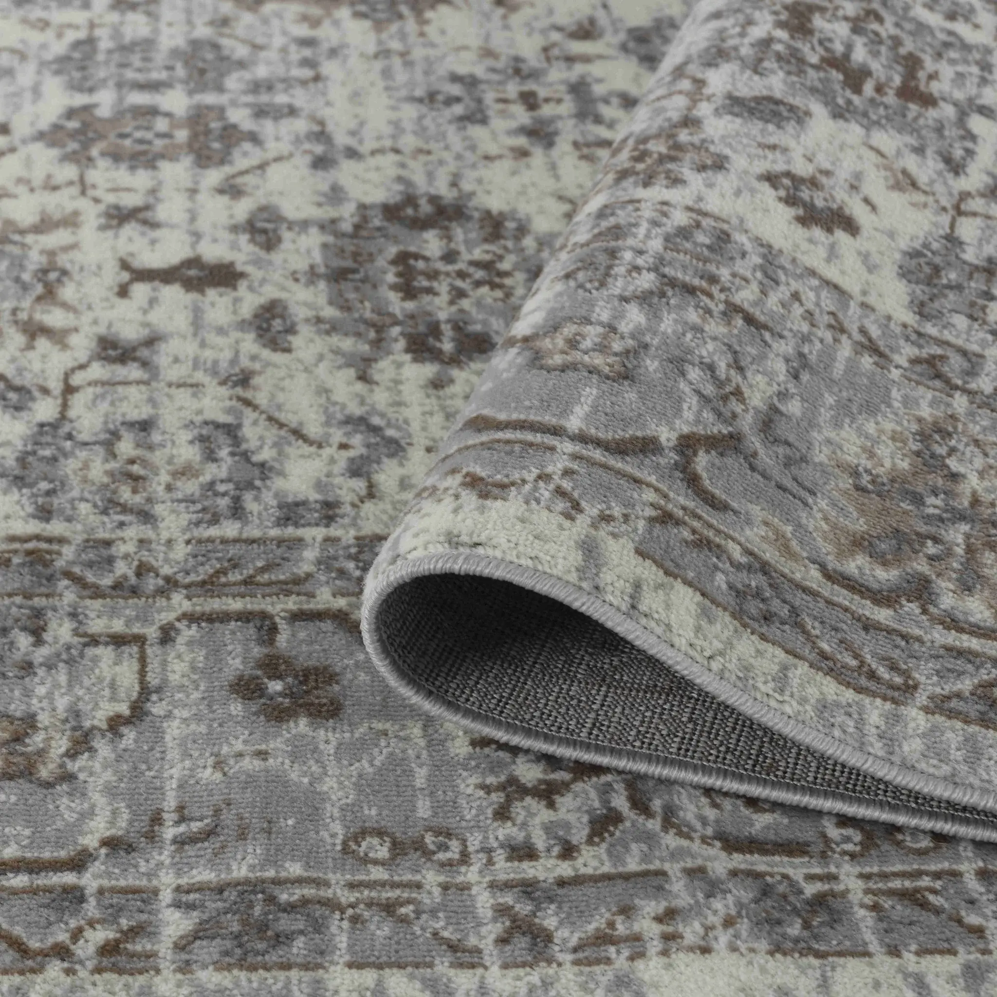 8' X 11' Grey Oriental Area Rug - Image 4