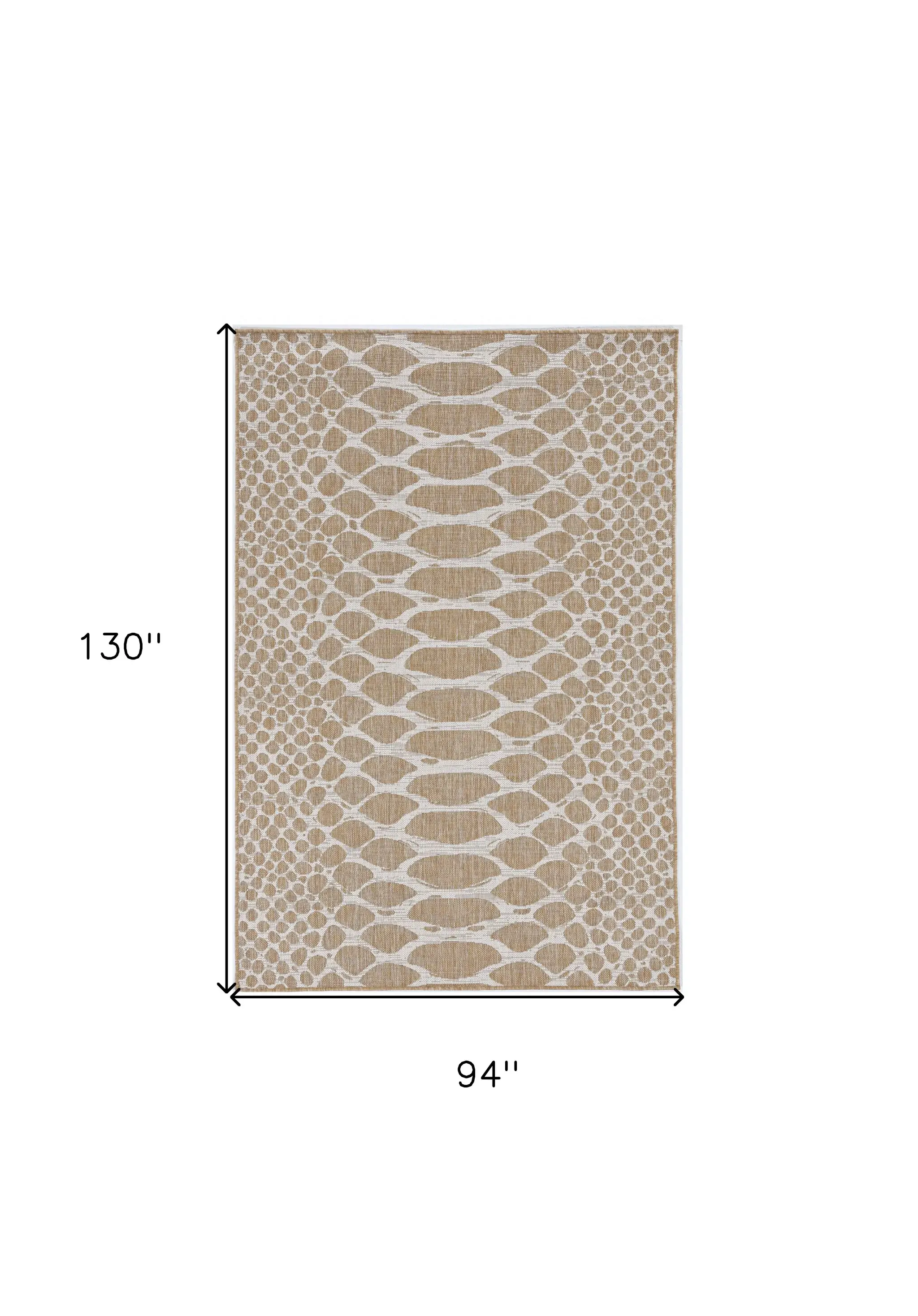 8' X 11' Ivory Abstract Indoor Outdoor Area Rug - Image 3