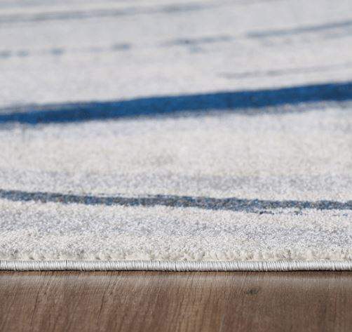 8' X 11' Ivory and Blue Abstract Area Rug - Image 6