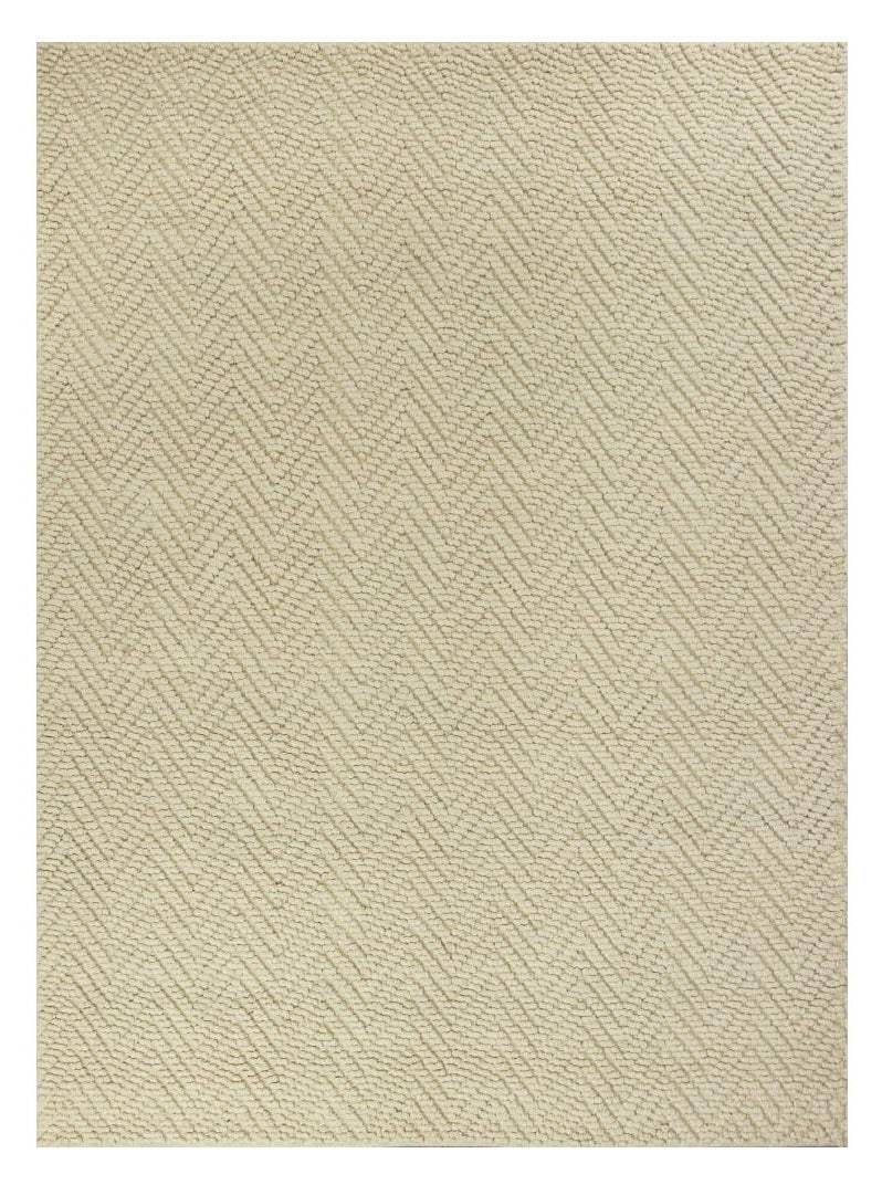 8' X 11' Ivory Chevron Hand Woven Area Rug - Image 2