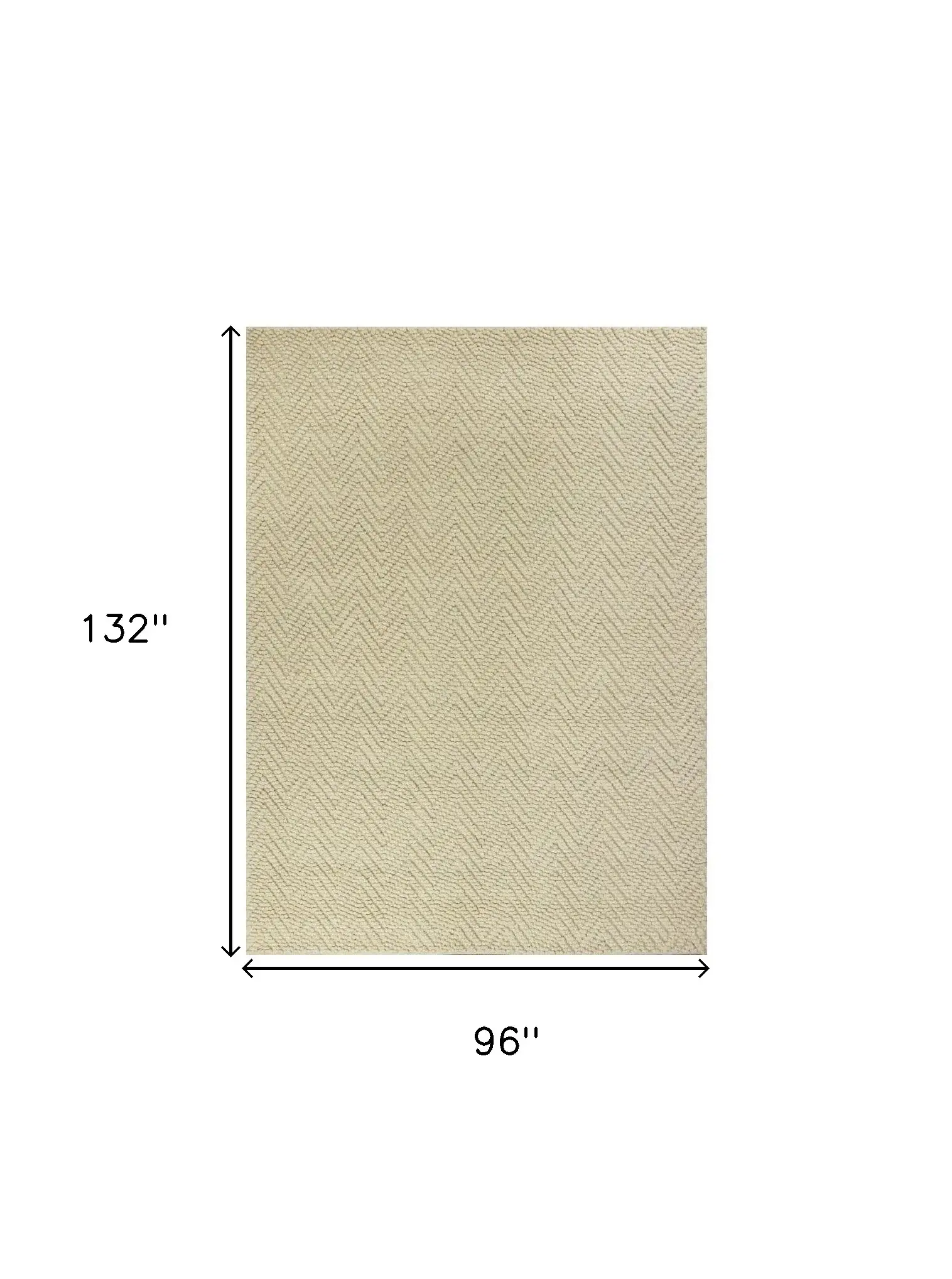 8' X 11' Ivory Chevron Hand Woven Area Rug - Image 4