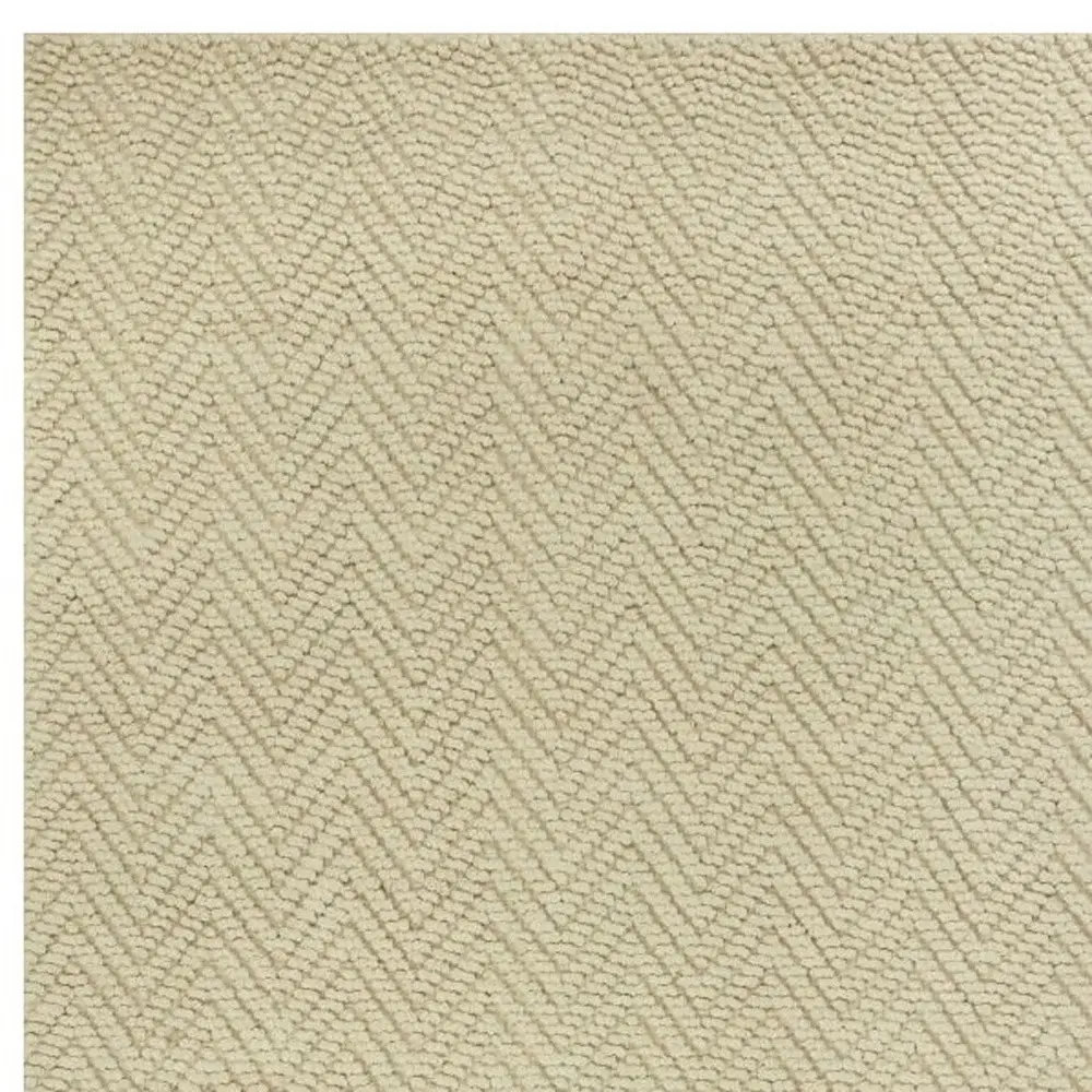 8' X 11' Ivory Chevron Hand Woven Area Rug - Image 5