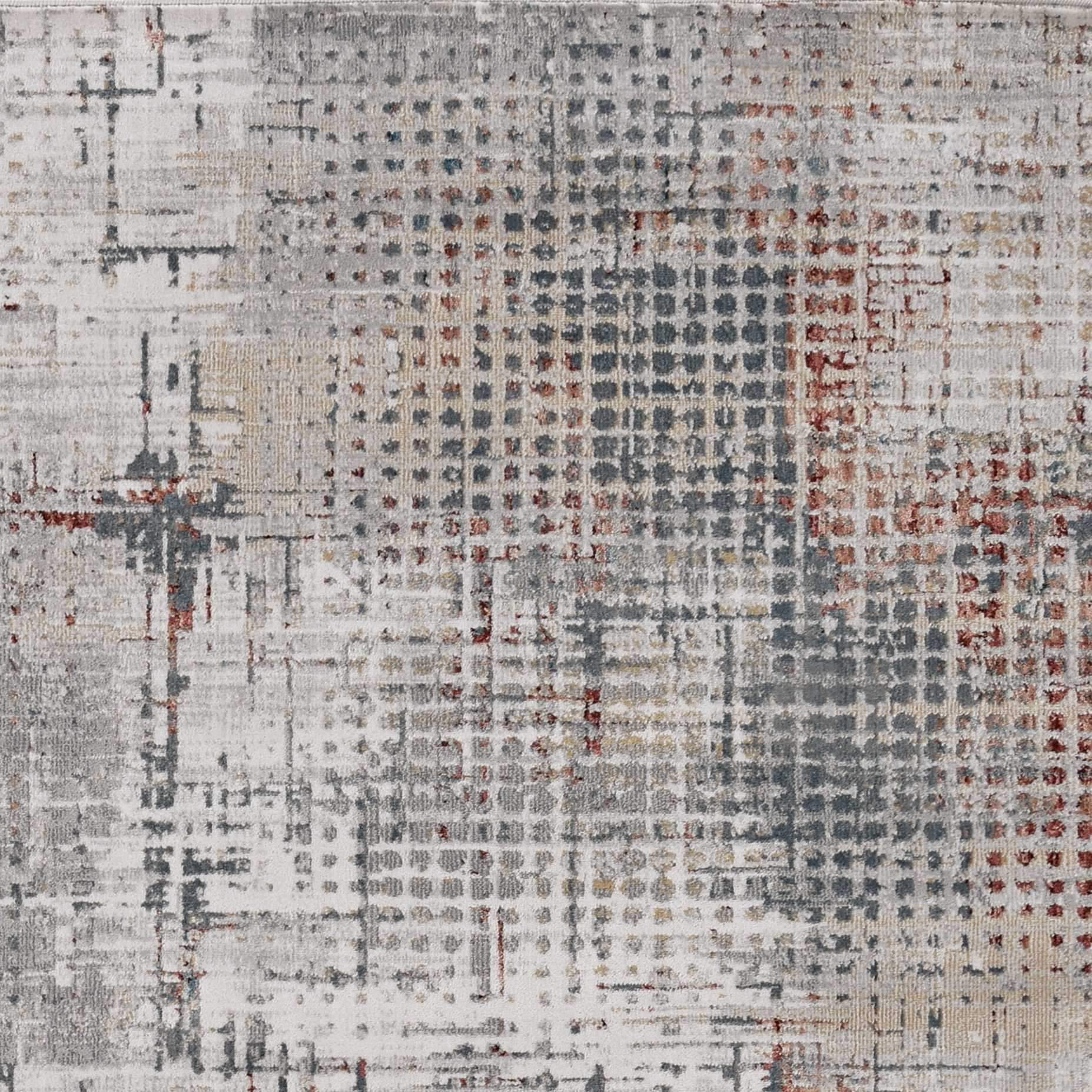 8' X 11' Ivory Gray and Gold Abstract Area Rug - Image 4