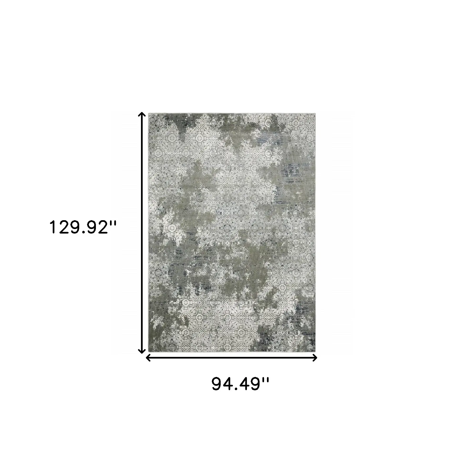 8' X 11' Ivory Grey Blue And Taupe Abstract Power Loom Stain Resistant Area Rug - Image 4