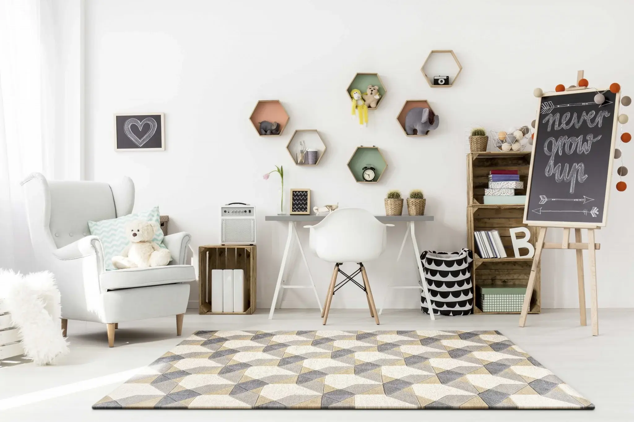 8' X 11' Ivory Grey Hand Tufted Geometric Chain Pattern Indoor Area Rug - Image 9