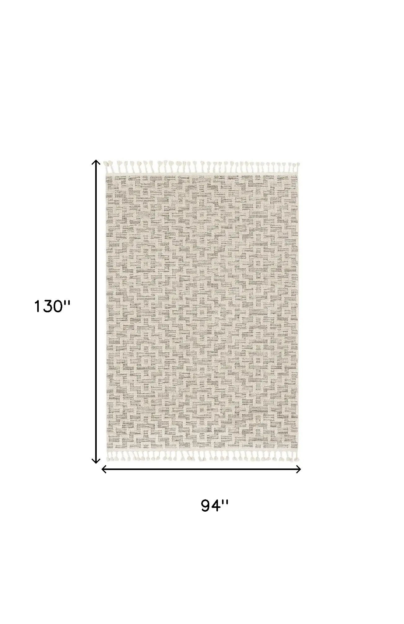 8' X 11' Ivory Grey Machine Woven Diamond Geometric Indoor Area Rug - Image 3