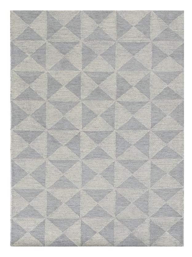 8' X 11' Ivory Hand Tufted Space Dyed Geometric Indoor Area Rug - Image 2