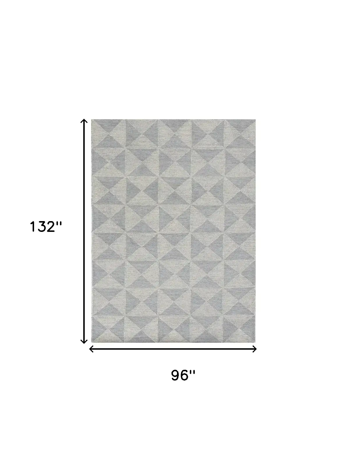 8' X 11' Ivory Hand Tufted Space Dyed Geometric Indoor Area Rug - Image 3