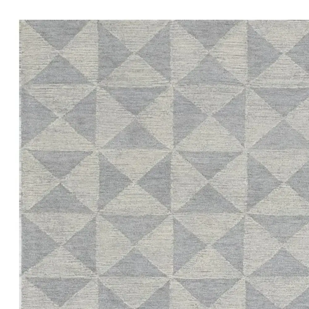 8' X 11' Ivory Hand Tufted Space Dyed Geometric Indoor Area Rug - Image 4