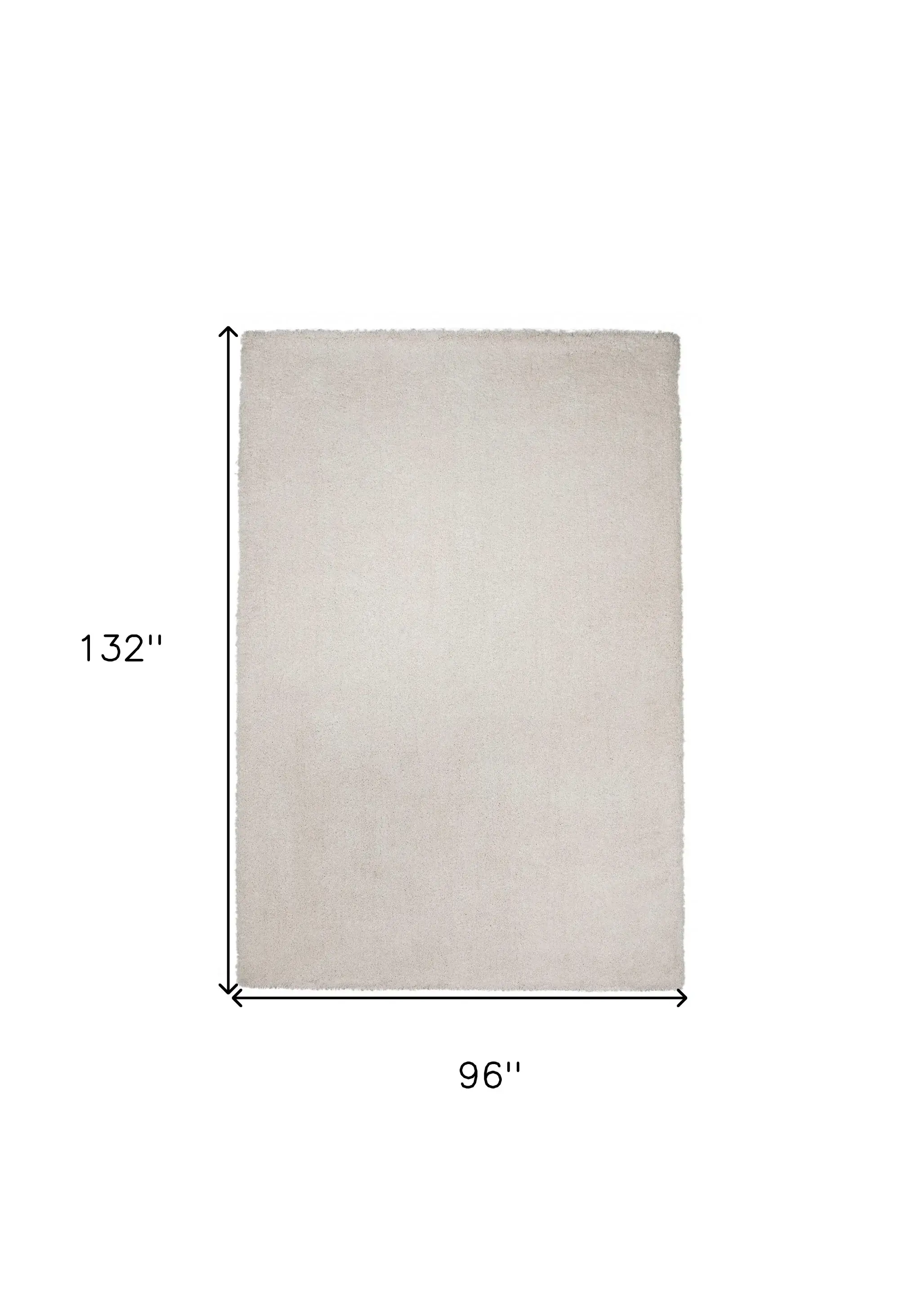 8' X 11' Ivory Indoor Shag Rug - Image 3