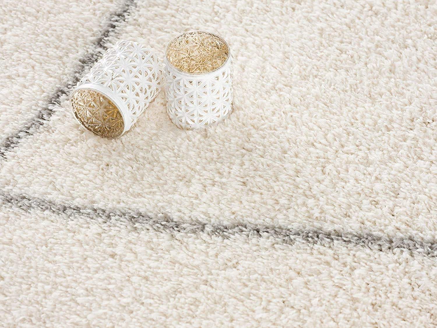 8' X 11' Ivory Modern Uneven Lattice Area Rug - Image 3