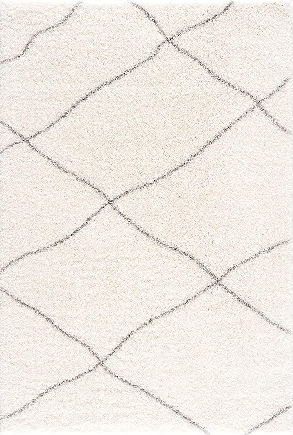 8' X 11' Ivory Modern Uneven Lattice Area Rug - Image 7