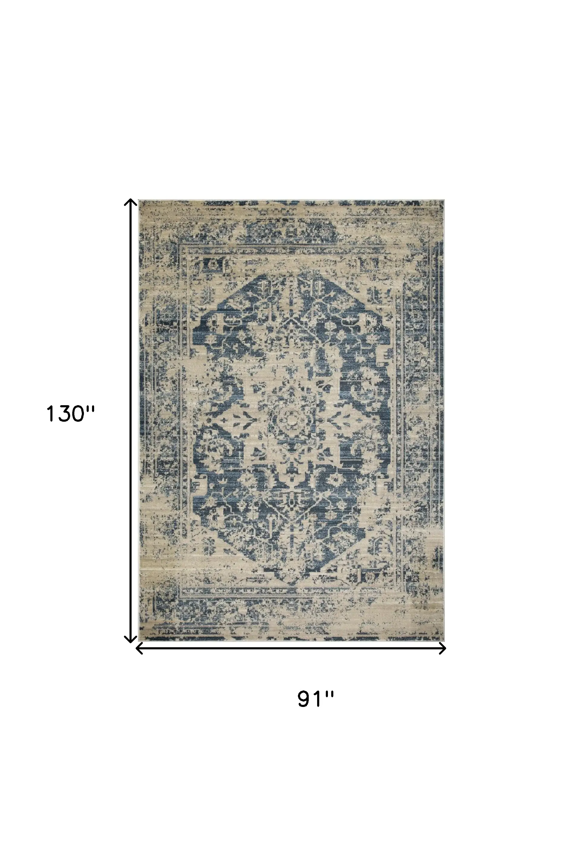 8' X 11' Ivory Oriental Area Rug - Image 5