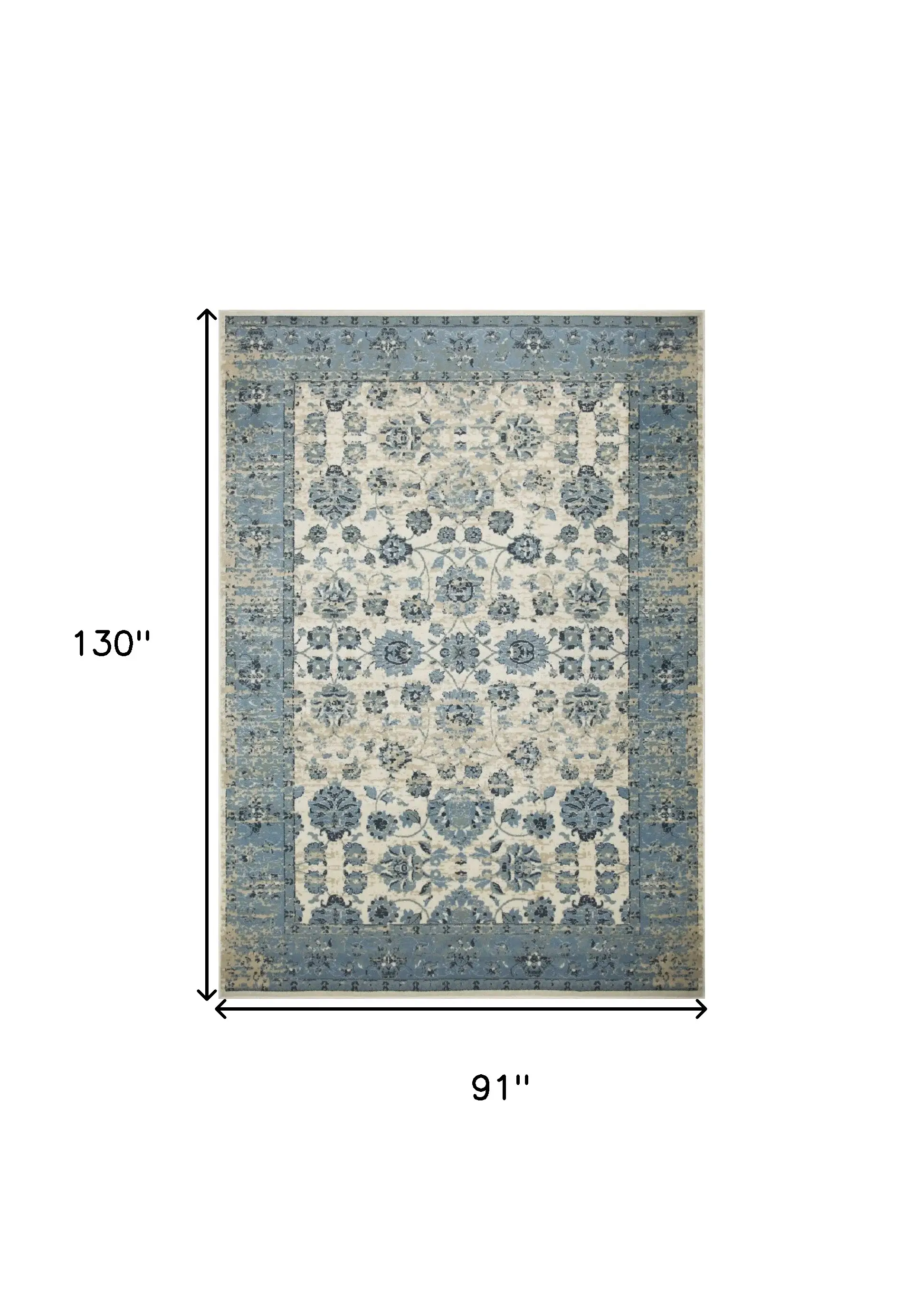8' X 11' Ivory Oriental Area Rug - Image 5