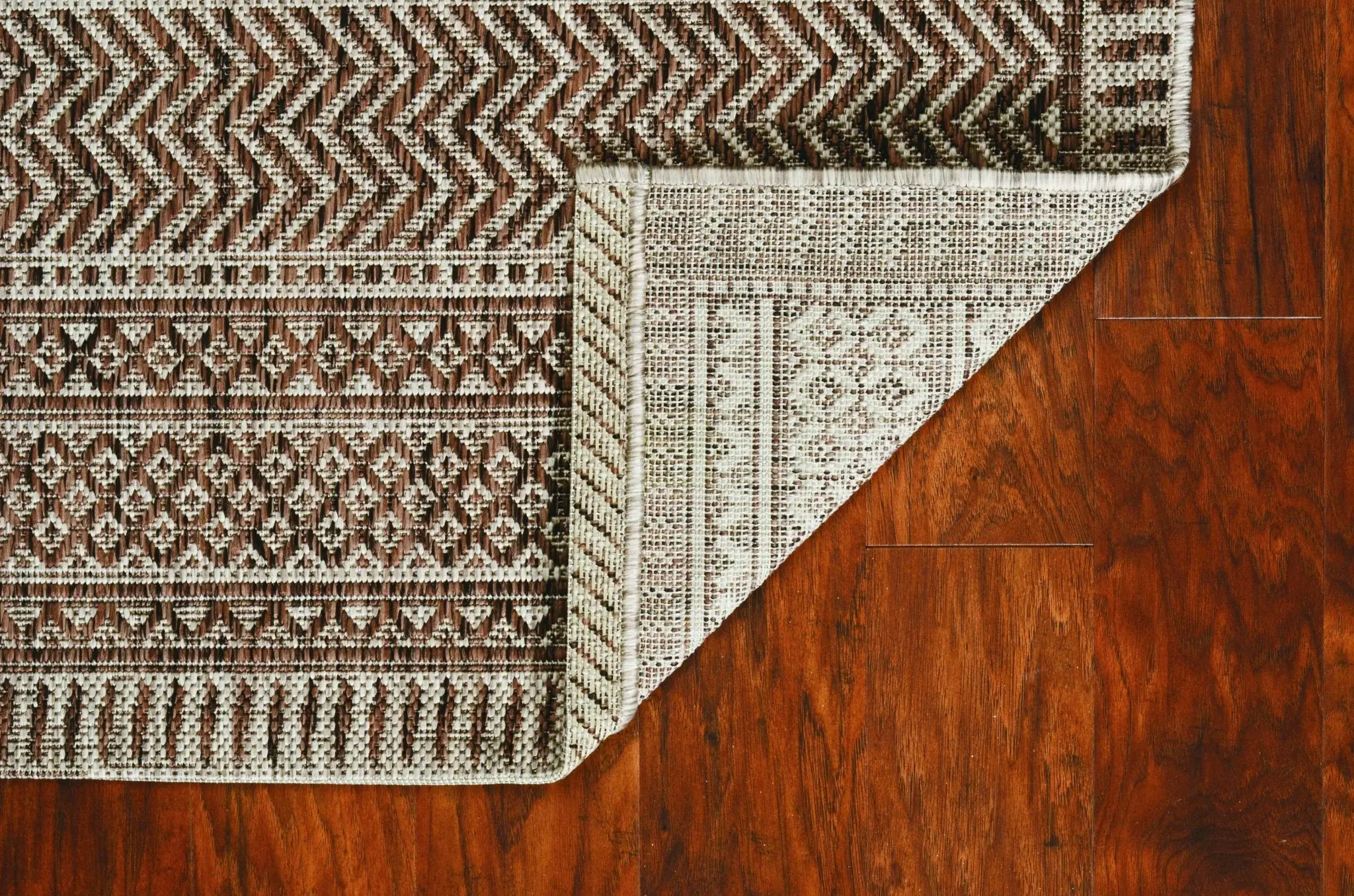 8' X 11' Mocha Geometric Patterns Indoor Area Rug - Image 8