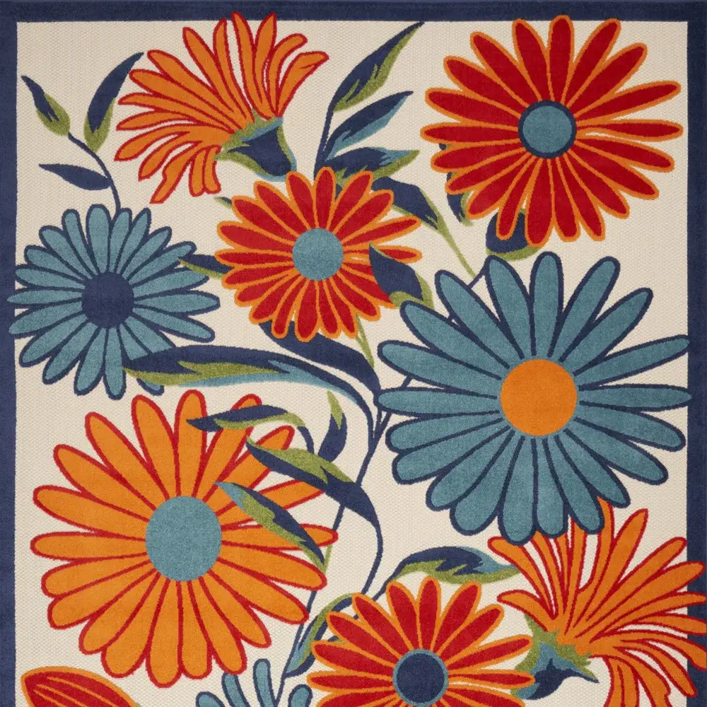 8' X 11' Multicolor Floral Stain Resistant Non Skid Area Rug - Image 3