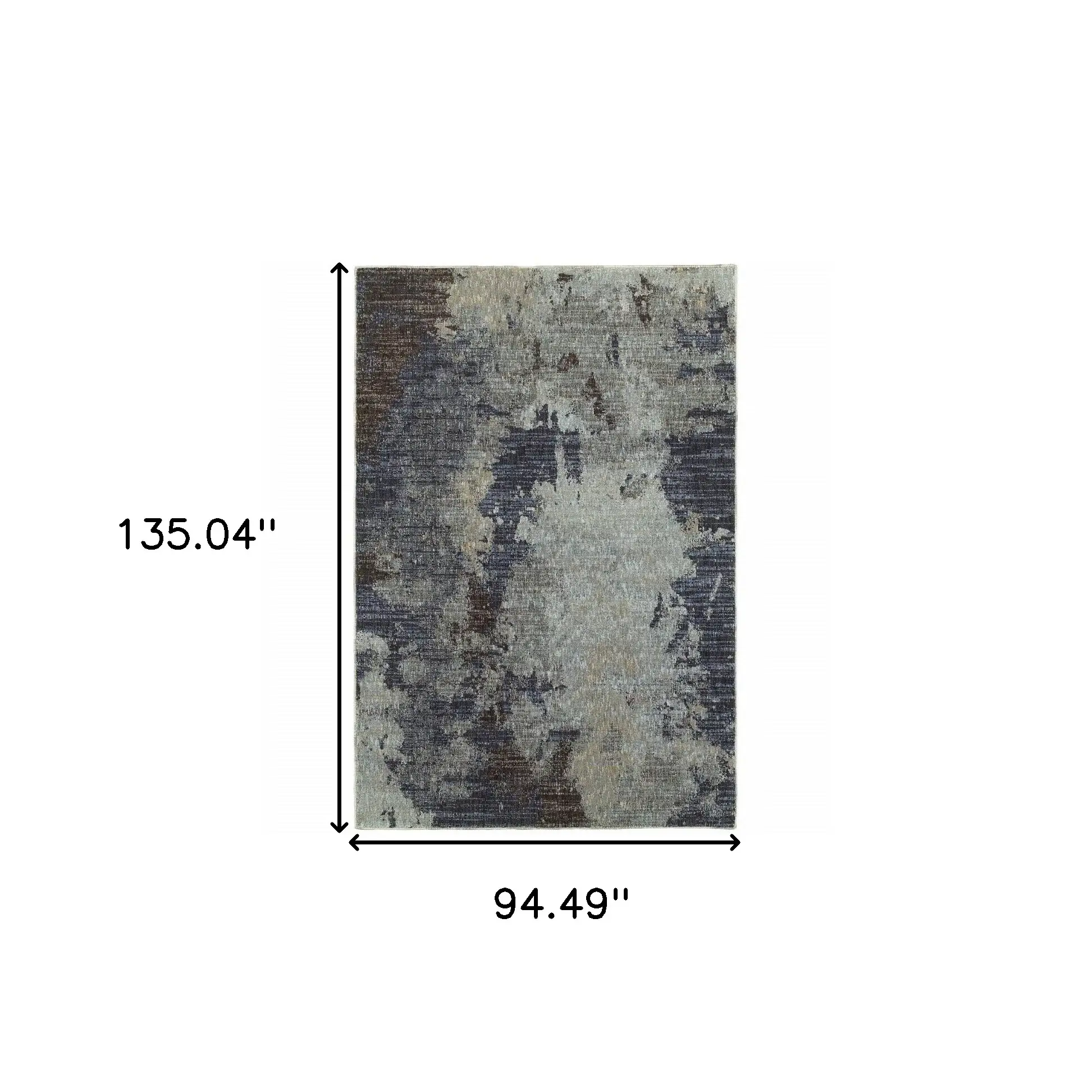 8' X 11' Navy Blue Abstract Power Loom Area Rug - Image 3