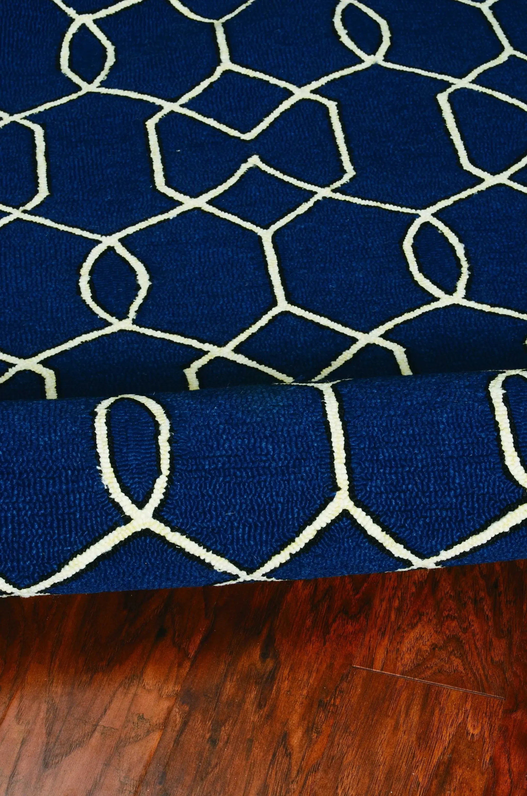 8' X 11' Navy Blue Moroccan Indoor Outdoor Area Rug - Image 5