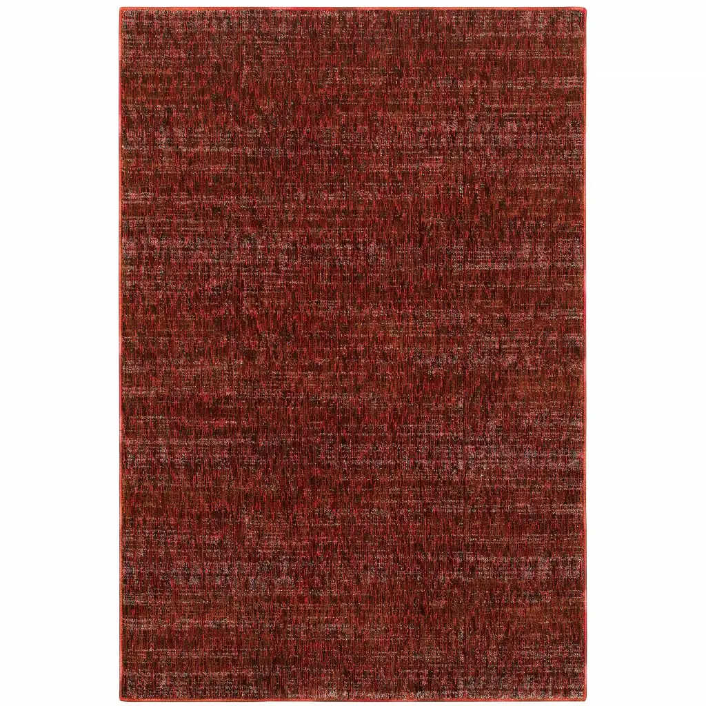 8' X 11' Red and Gray Power Loom Area Rug