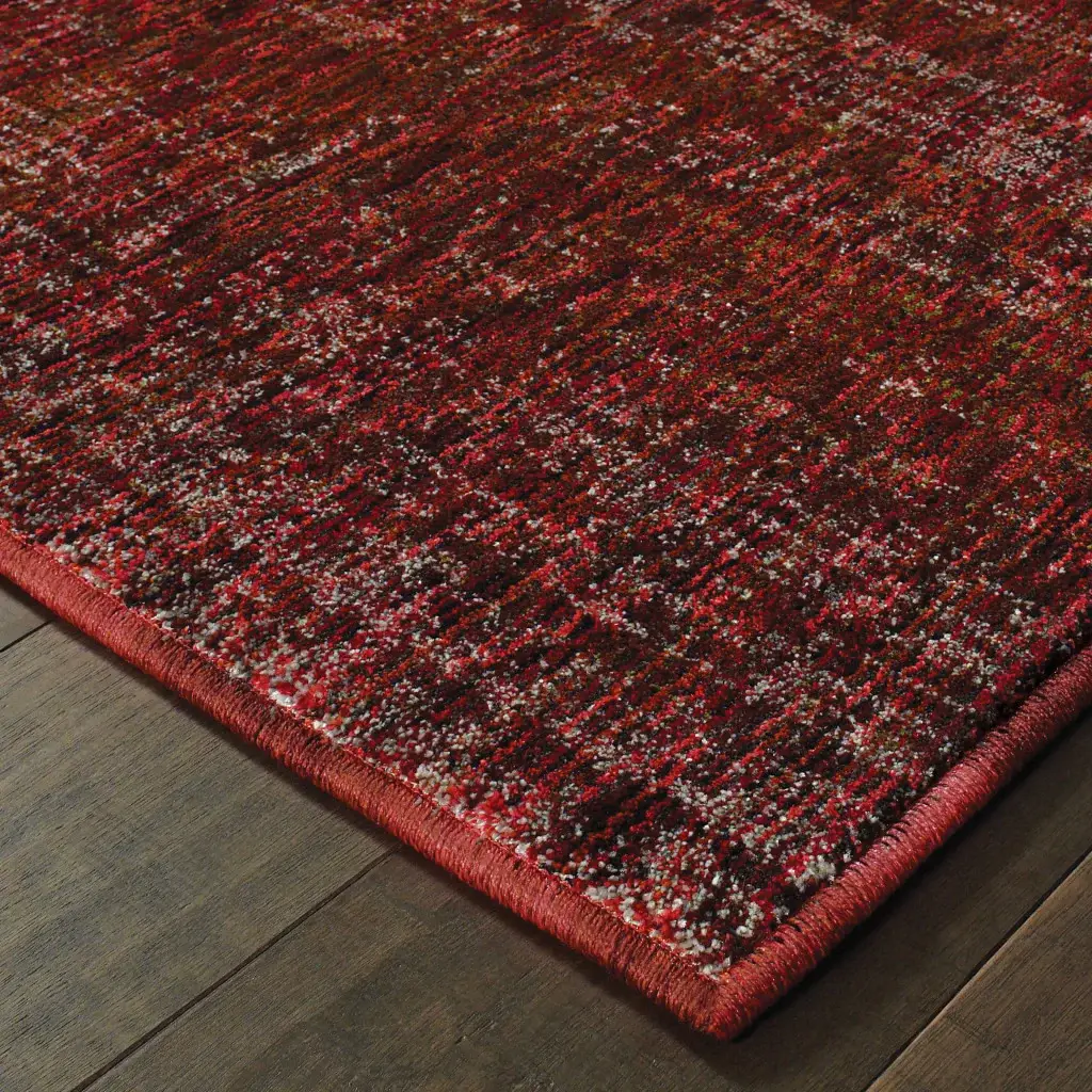 8' X 11' Red and Gray Power Loom Area Rug - Image 3