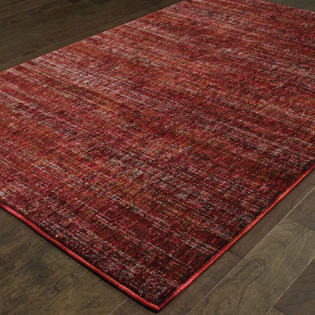 8' X 11' Red and Gray Power Loom Area Rug - Image 4
