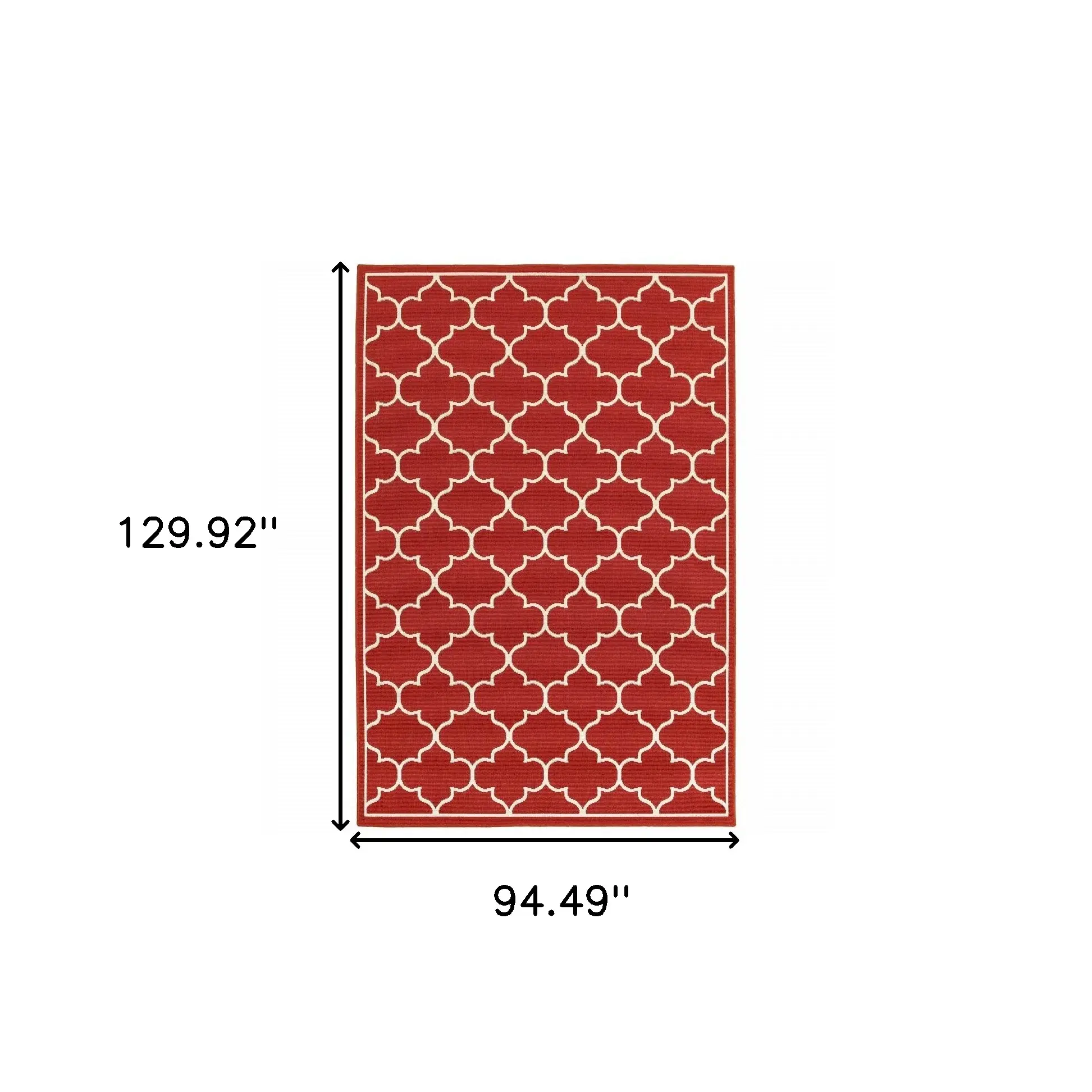 8' X 11' Red and Ivory Indoor Outdoor Area Rug - Image 4