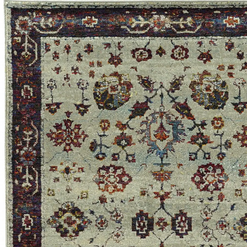 8' X 11' Red and Ivory Oriental Power Loom Area Rug - Image 2