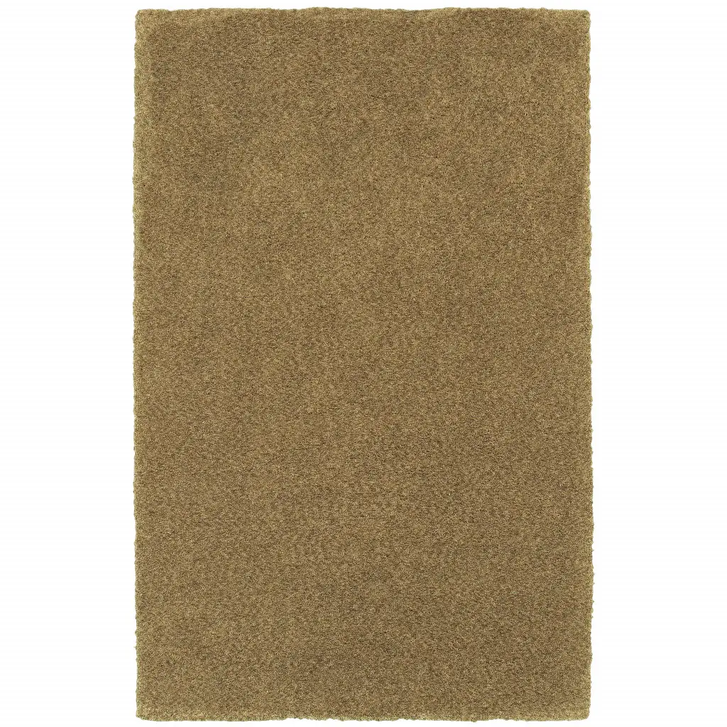 8' X 11' Rich Gold Shag Tufted Handmade Stain Resistant Area Rug - Image 2