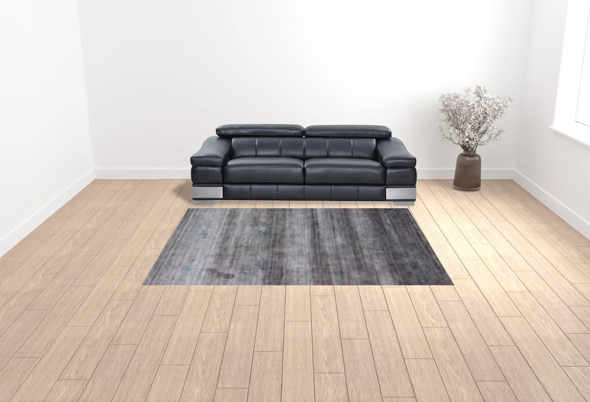 8' X 11' Silver And Blue Ombre Hand Loomed Area Rug - Image 2