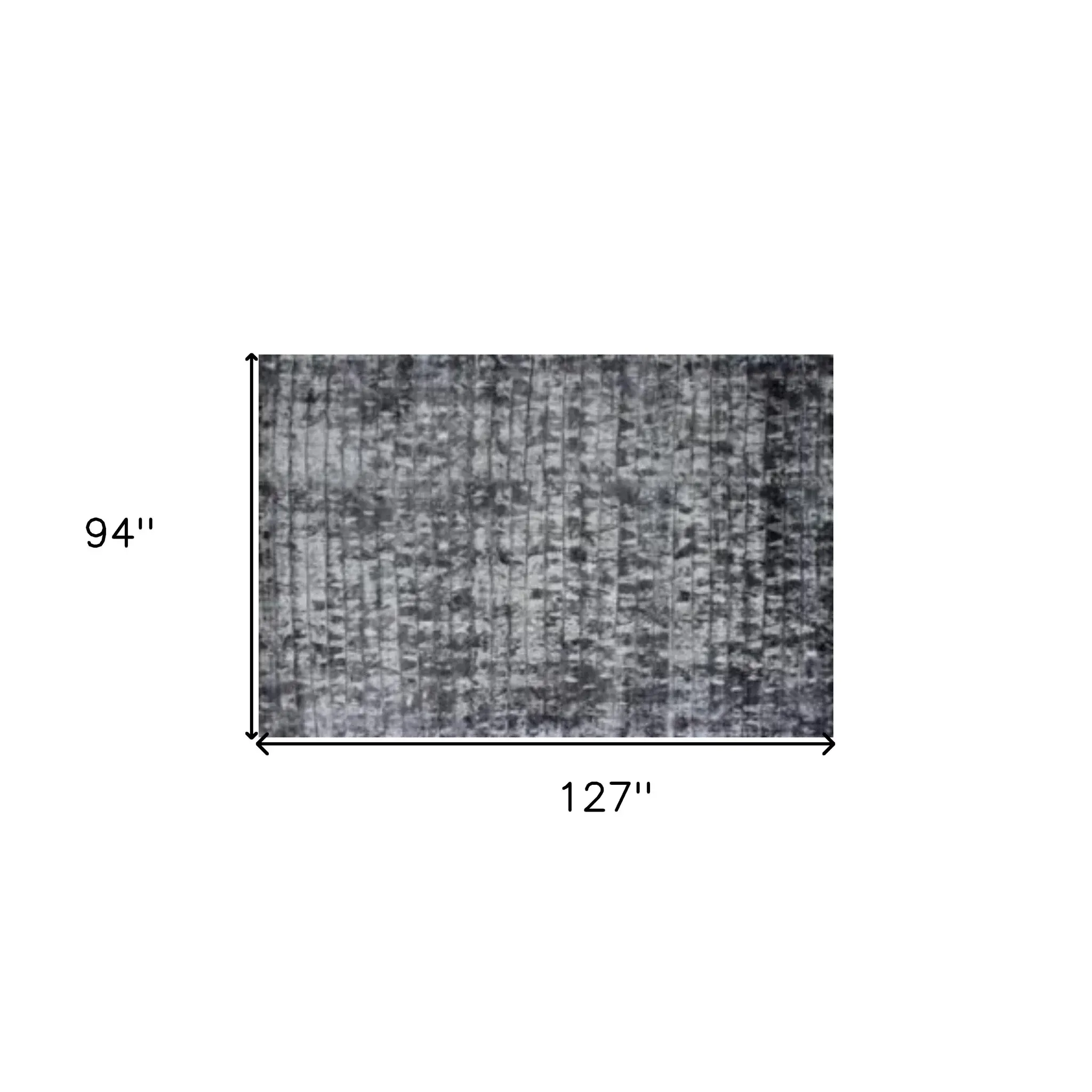 8' X 11' Silver And Charcoal Striped Hand Loomed Area Rug - Image 3