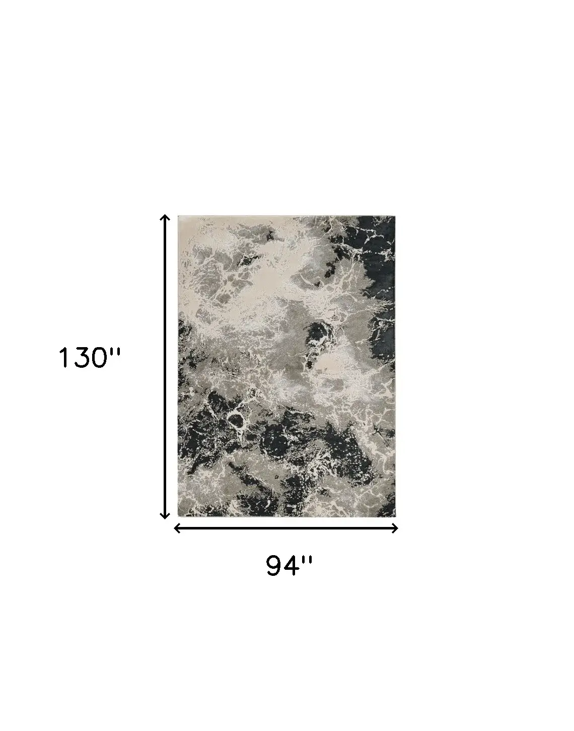 8' X 11' Silver Machine Woven Abstract Watercolor Indoor Area Rug - Image 3