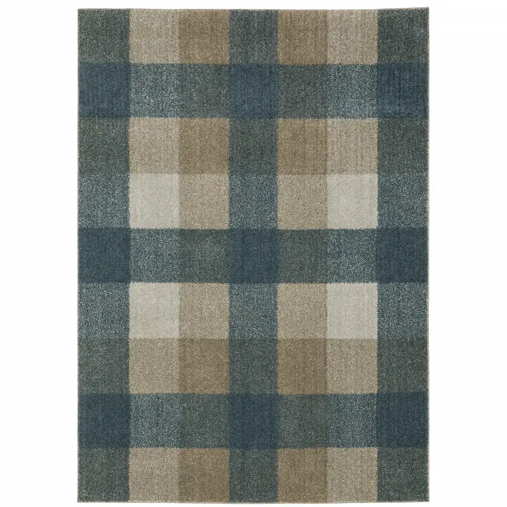 8' X 11' Tan and Gray Geometric Power Loom Area Rug - Image 2