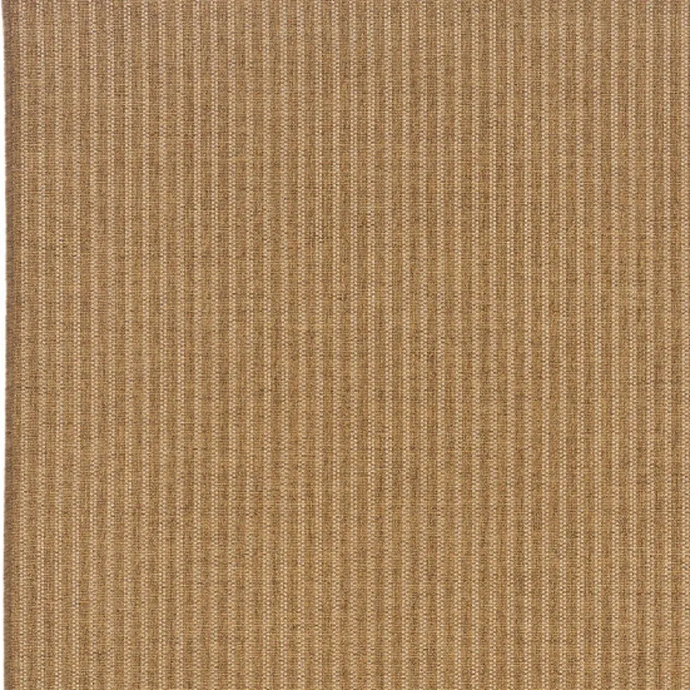 8' X 11' Tan Striped Stain Resistant Indoor Outdoor Area Rug - Image 3