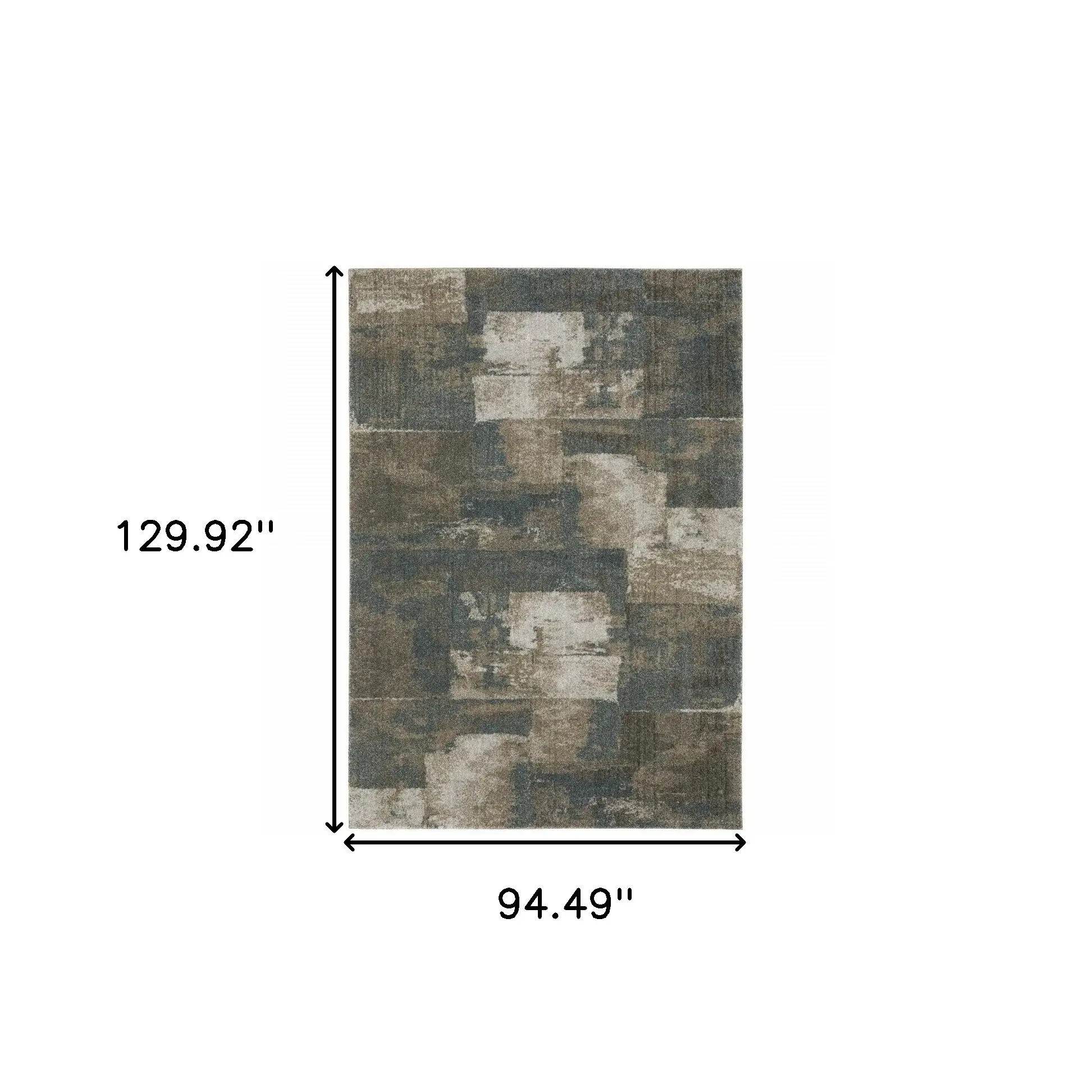 8' X 11' Teal Blue Geometric Power Loom Area Rug - Image 3