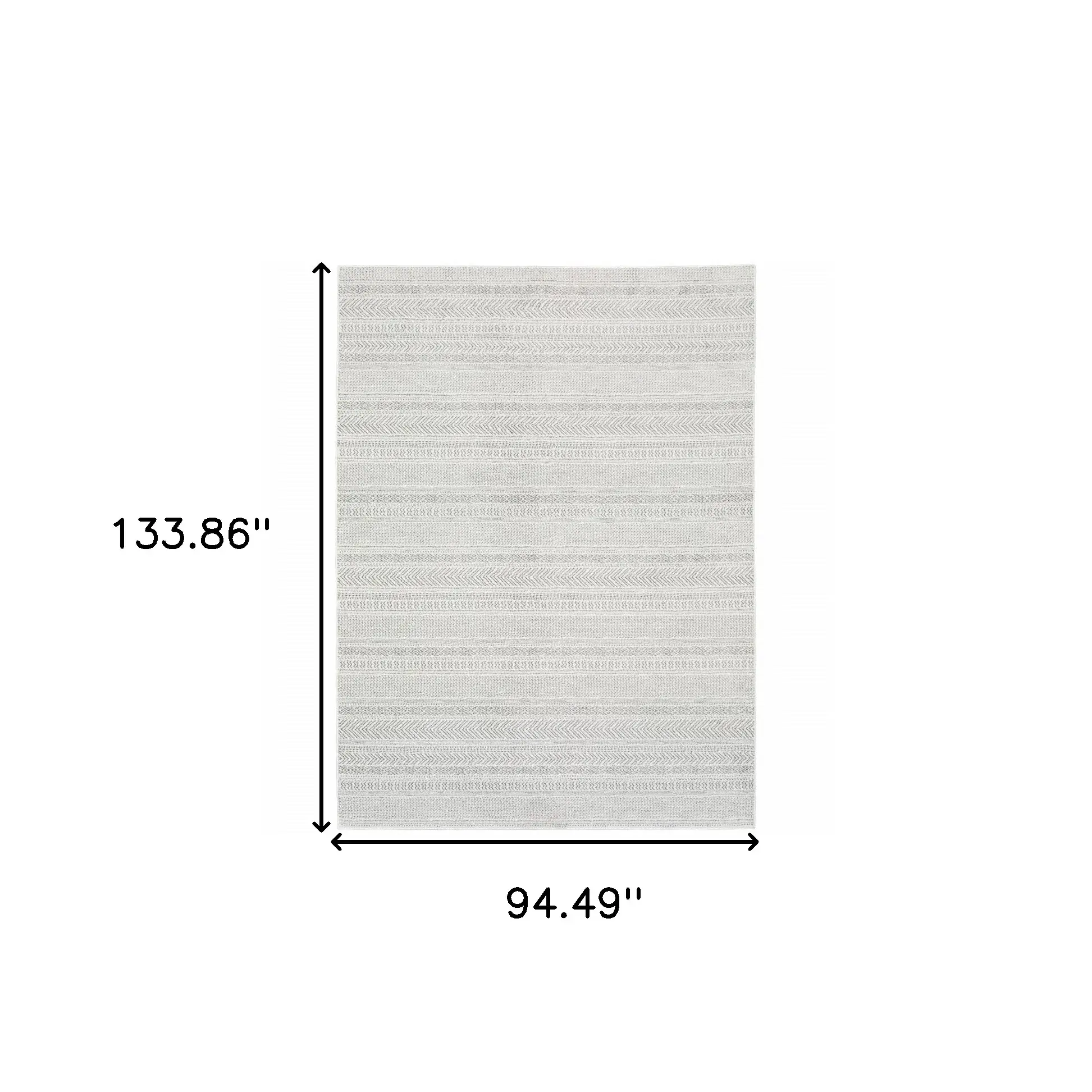 8' X 11' White And Grey Geometric Power Loom Stain Resistant Area Rug - Image 3