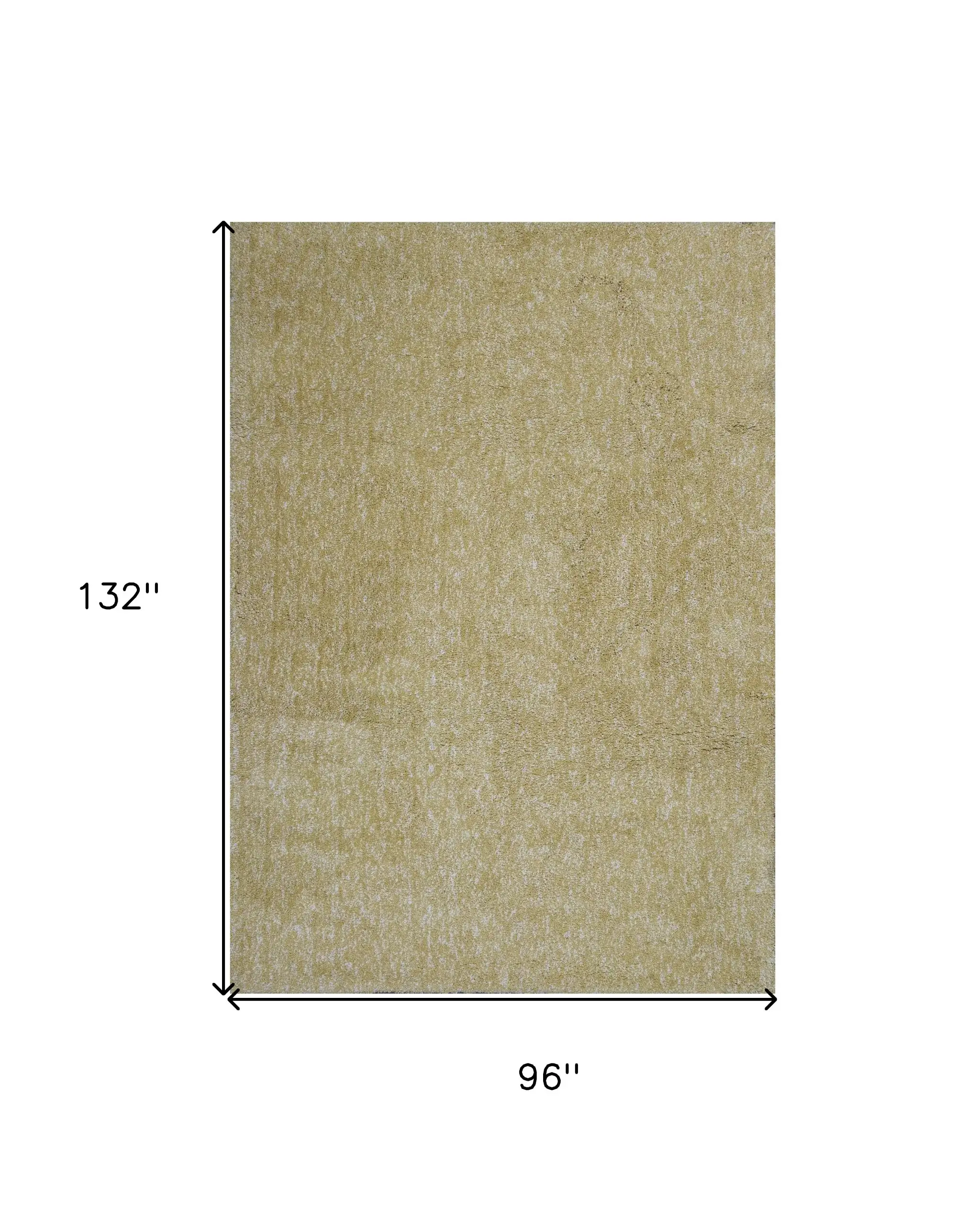 8' X 11' Yellow Heather Indoor Shag Rug - Image 3
