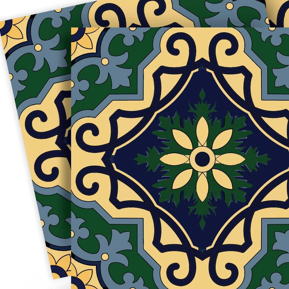 8" X 8" Agean Blue and Green Peel and Stick Tiles - Image 3