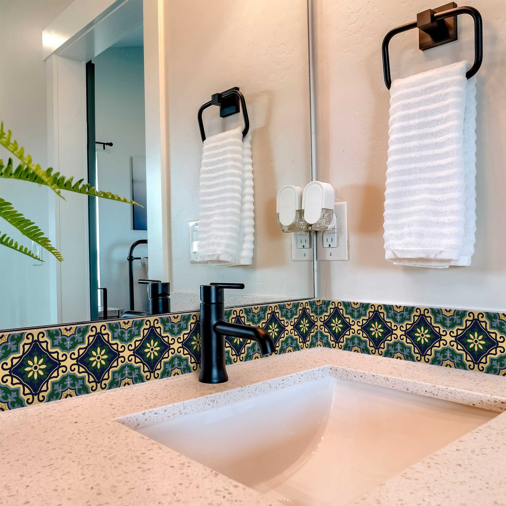 8" X 8" Agean Blue and Green Peel and Stick Tiles - Image 5