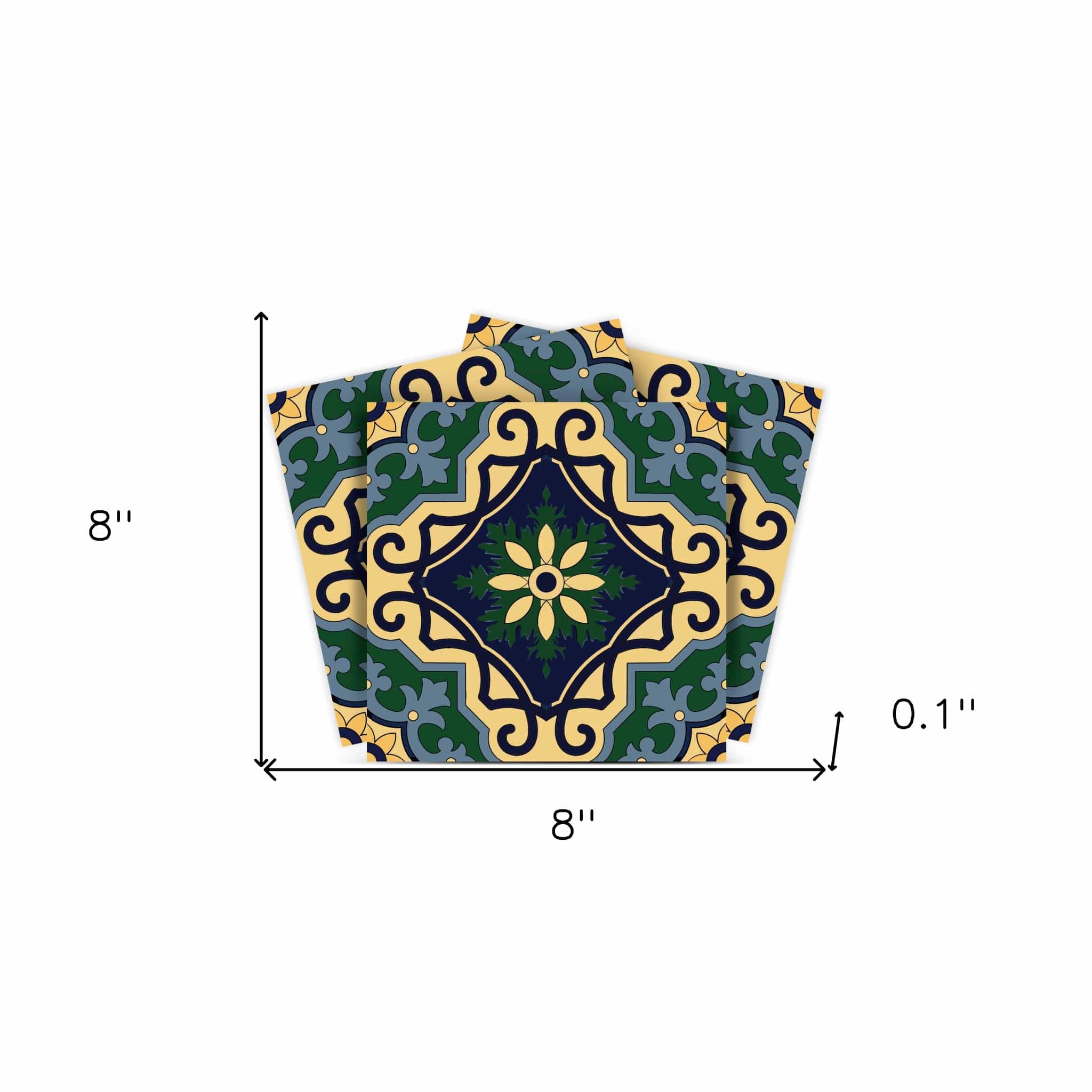 8" X 8" Agean Blue and Green Peel and Stick Tiles - Image 8