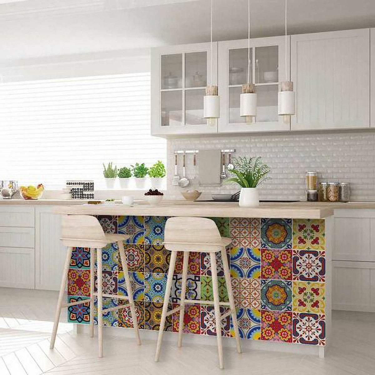8" X 8" Auguri Geo Peel and Stick Removable  Tiles - Image 9