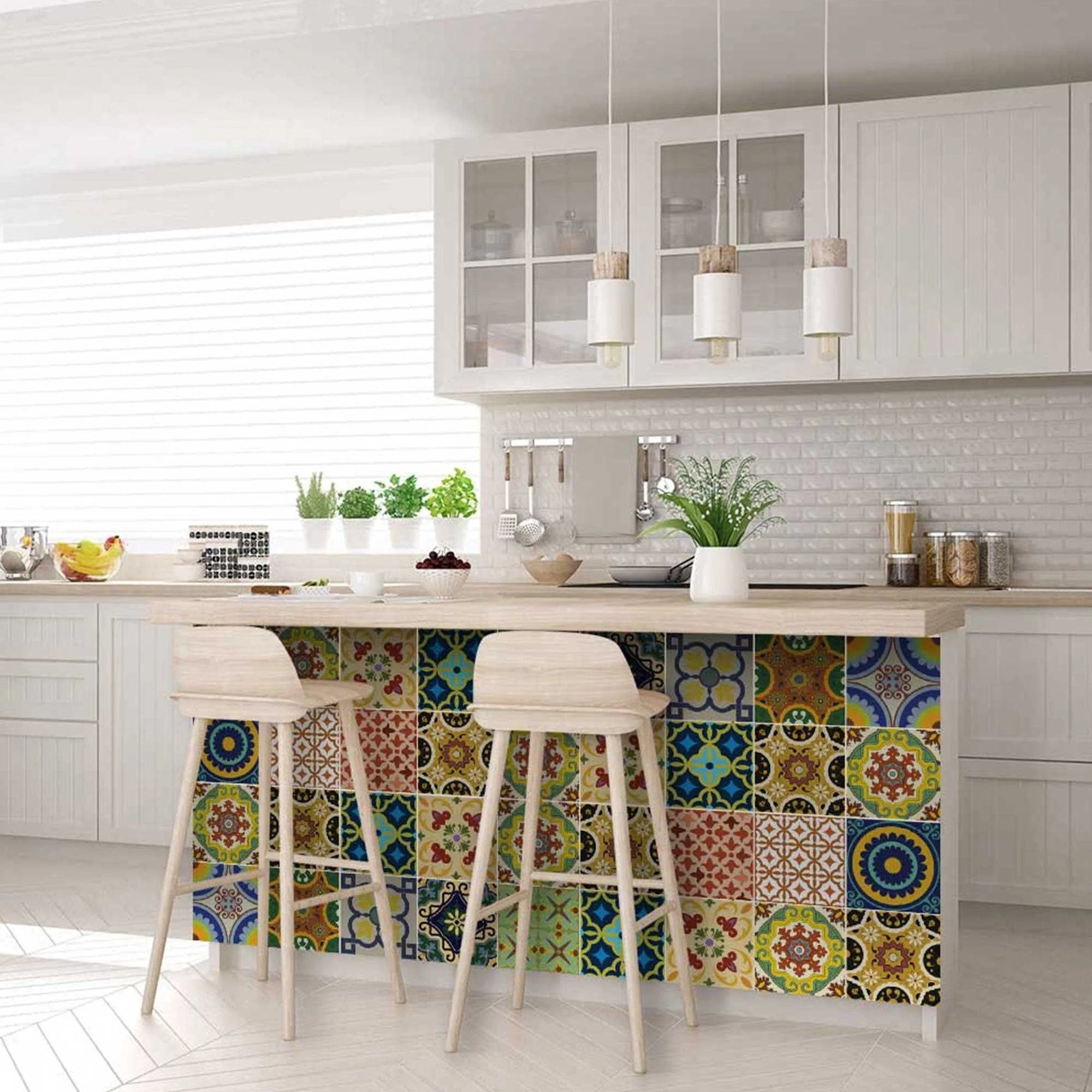 8" X 8" Auguri Mix Peel and Stick Removable  Tiles - Image 8