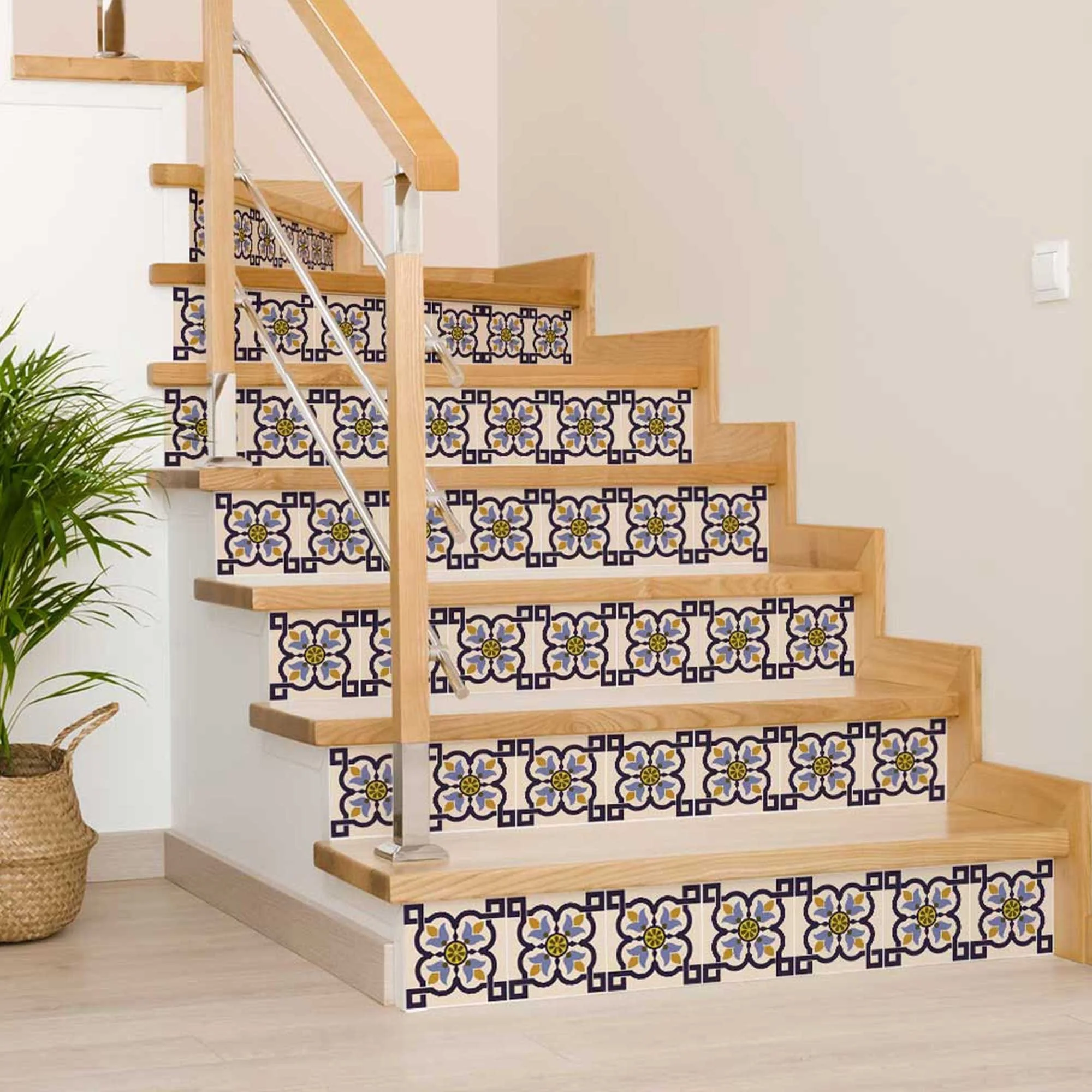 8" X 8" Azul Flora Peel and Stick Removable Tiles - Image 4