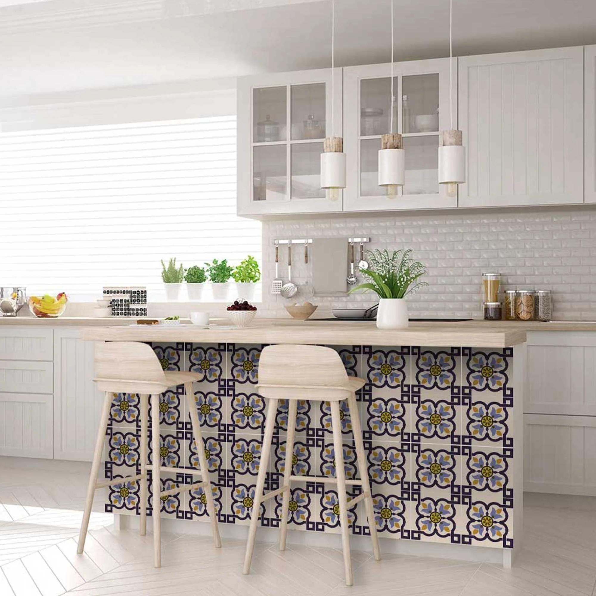 8" X 8" Azul Flora Peel and Stick Removable Tiles - Image 8