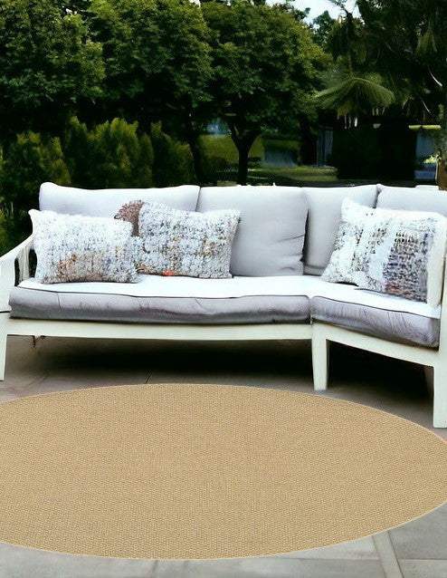 8' X 8' Beige Indoor Outdoor Area Rug