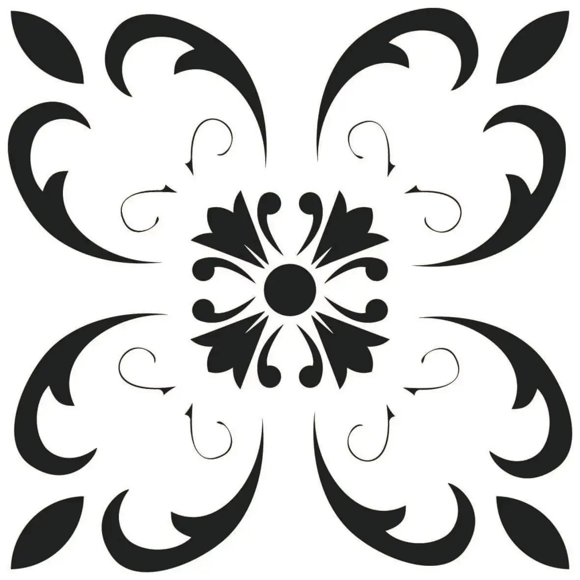 8" X 8" Black and White Delia Peel and Stick Removable Tiles - Image 6