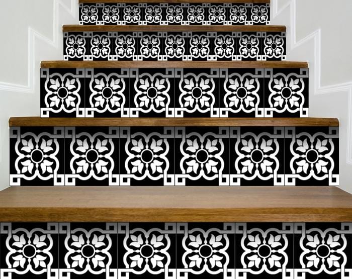 8" X 8" Black and White Stark Peel and Stick Removable Tiles - Image 5